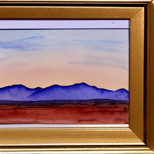 Prompt: watercolour painting of Martian landscape at dawn, with rising moons