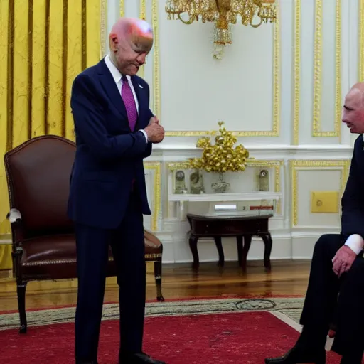 Prompt: Joe Biden meeting Putin