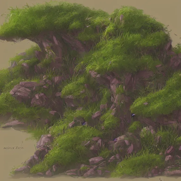 Image similar to lush bushes concept art, detailed diagrams, aesthetic, artstation