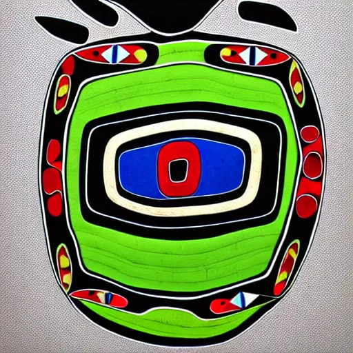 Prompt: turtle. pnwc, pacific northwest coast, haida gwaii, formline, native art, tribal art, haida, clean,