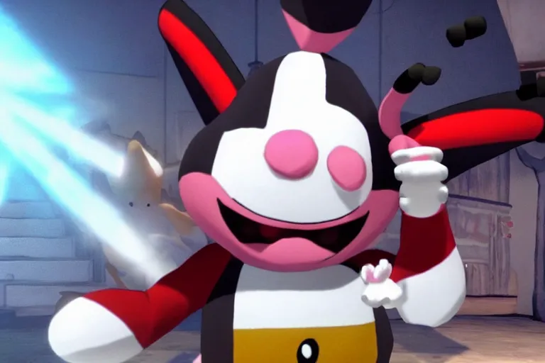 Image similar to “ a screenshot of mr. mime ( pokemon ) in amnesia : the dark decent ”