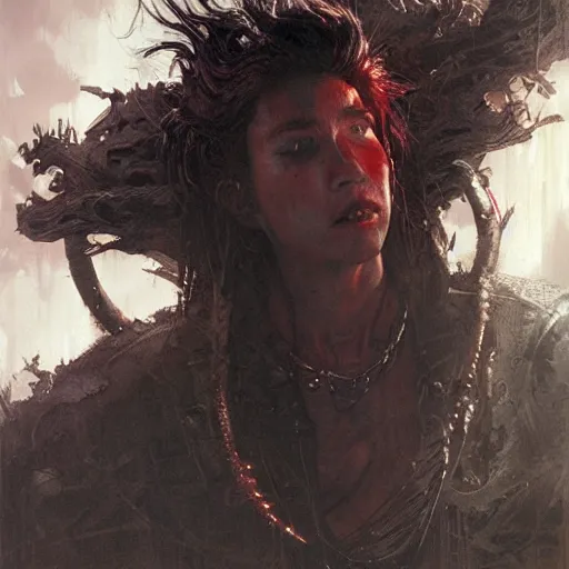 Image similar to rufio lost boys, darkwave, darksynth, concept art, sharp, digital matte painting, art by luis royo, greg rutkowski, wlop, dramatic lighting, trending on artstation