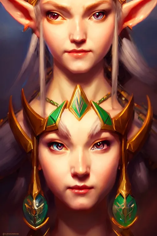 Image similar to elf princess zelda portrait, beautiful face by bayard wu, anna podedworna, gaston bussiere, greg rutkowski