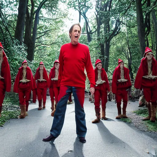 Image similar to steve buscemi being attacked by elves, canon eos r 3, iso 2 0 0, 1 / 1 6 0 s, 8 k, raw, unedited, symmetrical balance, in - frame