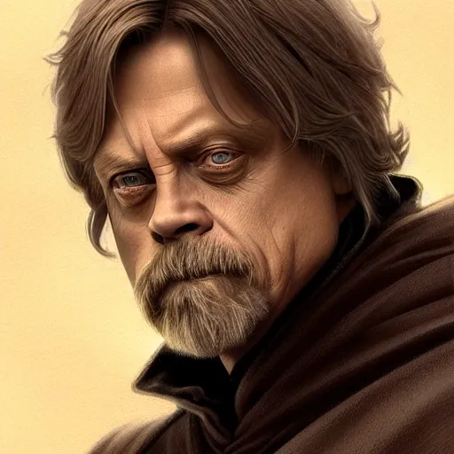 Prompt: Mark Hamill as a Sith Lord, western, D&D, fantasy, intricate, elegant, highly detailed, digital painting, artstation, concept art, matte, sharp focus, illustration, art by Artgerm and Greg Rutkowski and Alphonse Mucha