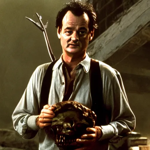 Image similar to bill murray in evil dead