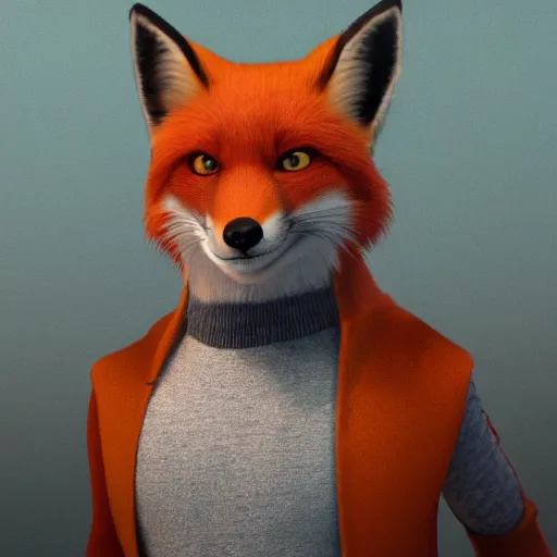 Image similar to [ red fox, in the style of pixar, character art, movie still