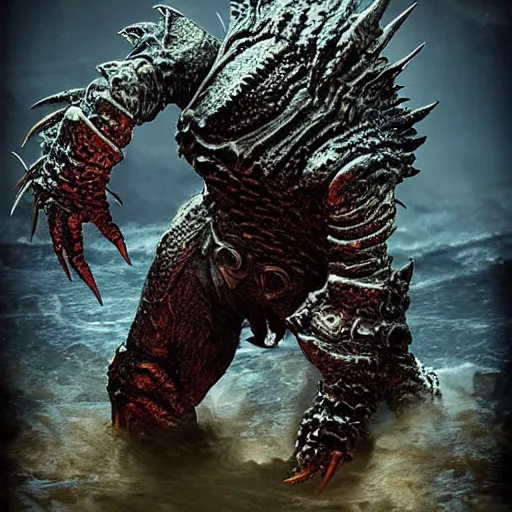 Image similar to sturdy crab monster, dark souls, elden ring