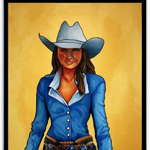 Prompt: female cowboy art by felice house