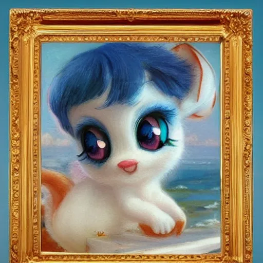 Image similar to 3d Littlest Pet Shop, ocean, master painter and art style of Noel Coypel, art of Émile Eisman-Semenowsky, art of Édouard Bisson