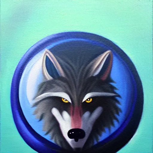 Image similar to a werewolf, but as a spherical blueberry, oil on canvas, furry art, soft colors