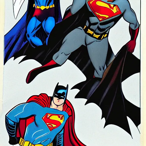 Image similar to batman with superman, by ty templeton, comic book art