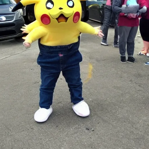 Image similar to angry pikachu with a real person's face