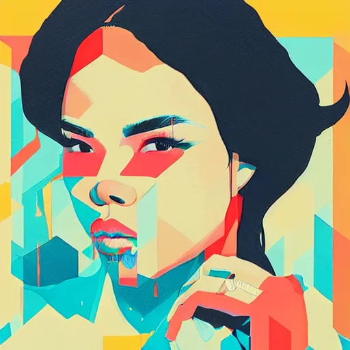 Image similar to Supreme x Lil Kim Profile Picture by Sachin Teng, asymmetrical, Organic Painting , Matte Painting, geometric shapes, hard edges, graffiti, street art,:2 by Sachin Teng:4