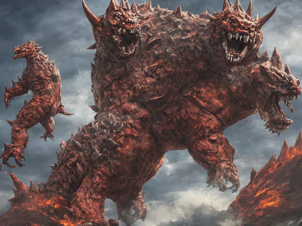 Image similar to Kaiju Bowser roaring into the sky, muscular arms, standing upright, talons, horns, super Mario, horror, silent Hill landscape, highly detailed, ruined kingdom, unreal 5