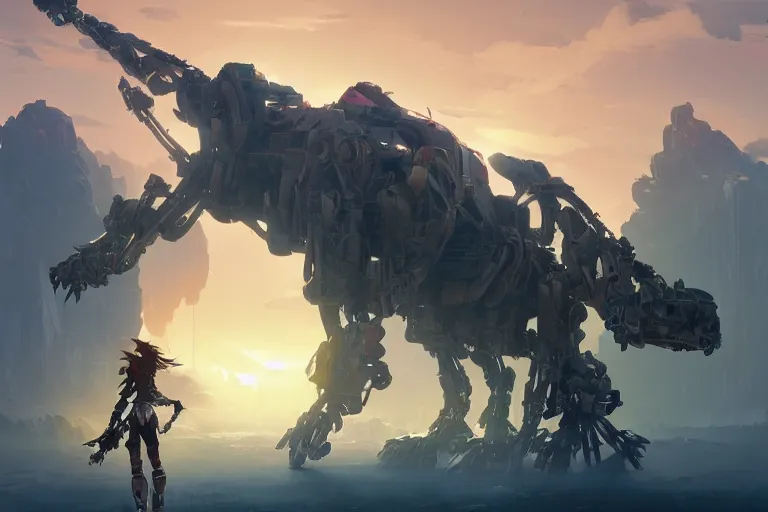 Image similar to sawtooth machine mecha animal beast robot of horizon forbidden west horizon zero dawn bioluminiscence, behance hd by jesper ejsing, by rhads, makoto shinkai and lois van baarle, ilya kuvshinov, rossdraws global illumination