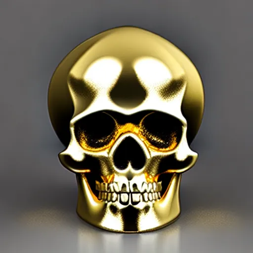 Prompt: marble scull with gold fluorish