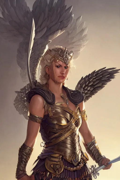 Image similar to amazon valkyrie athena, d & d, fantasy, portrait, highly detailed, headshot, digital painting, trending on artstation, concept art, sharp focus, illustration, art by artgerm and greg rutkowski and magali villeneuve