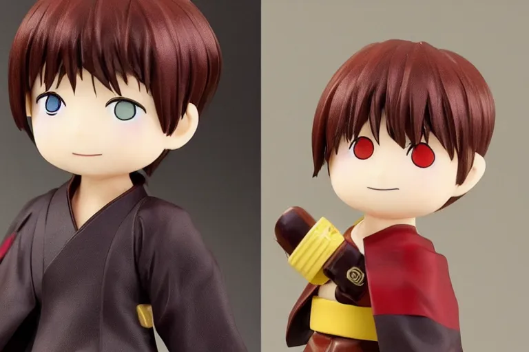 Prompt: sougo okita, short brown hair, kewpie mayonnaise, red eyes, gintama