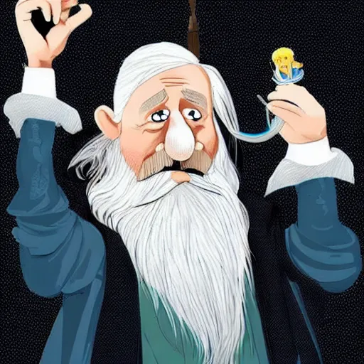 Image similar to Albus Dumbledore depicted as a muppet