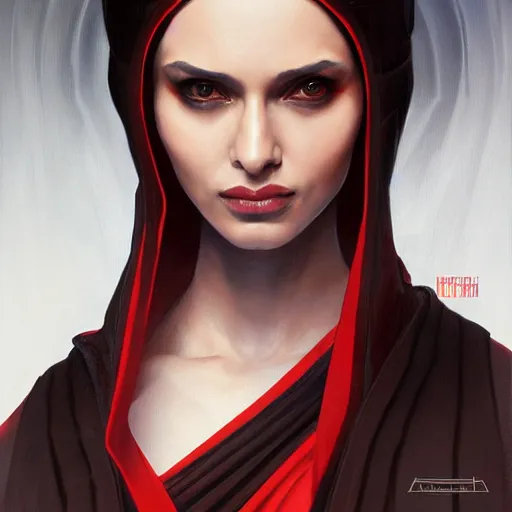 Image similar to darth padme amidala, freida pinto, art by artgerm and greg rutkowski and magali villeneuve, portrait, highly detailed, headshot, intricate, elegant, digital painting, trending on artstation, concept art, sharp focus, illustration