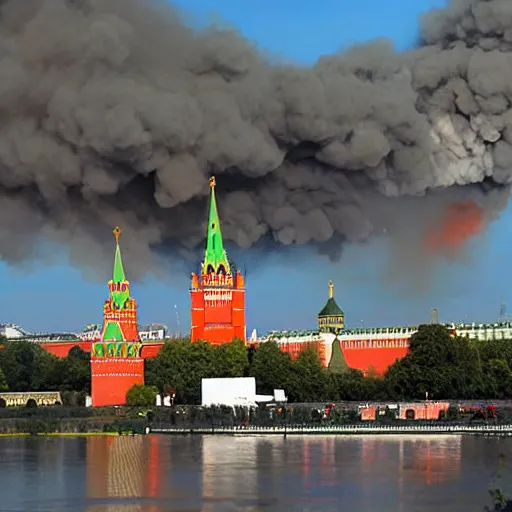 Prompt: the kremlin on fire