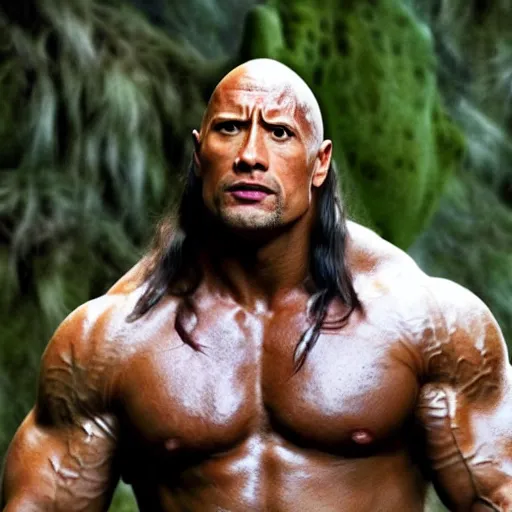 Prompt: Dwayne Johnson as tarzan