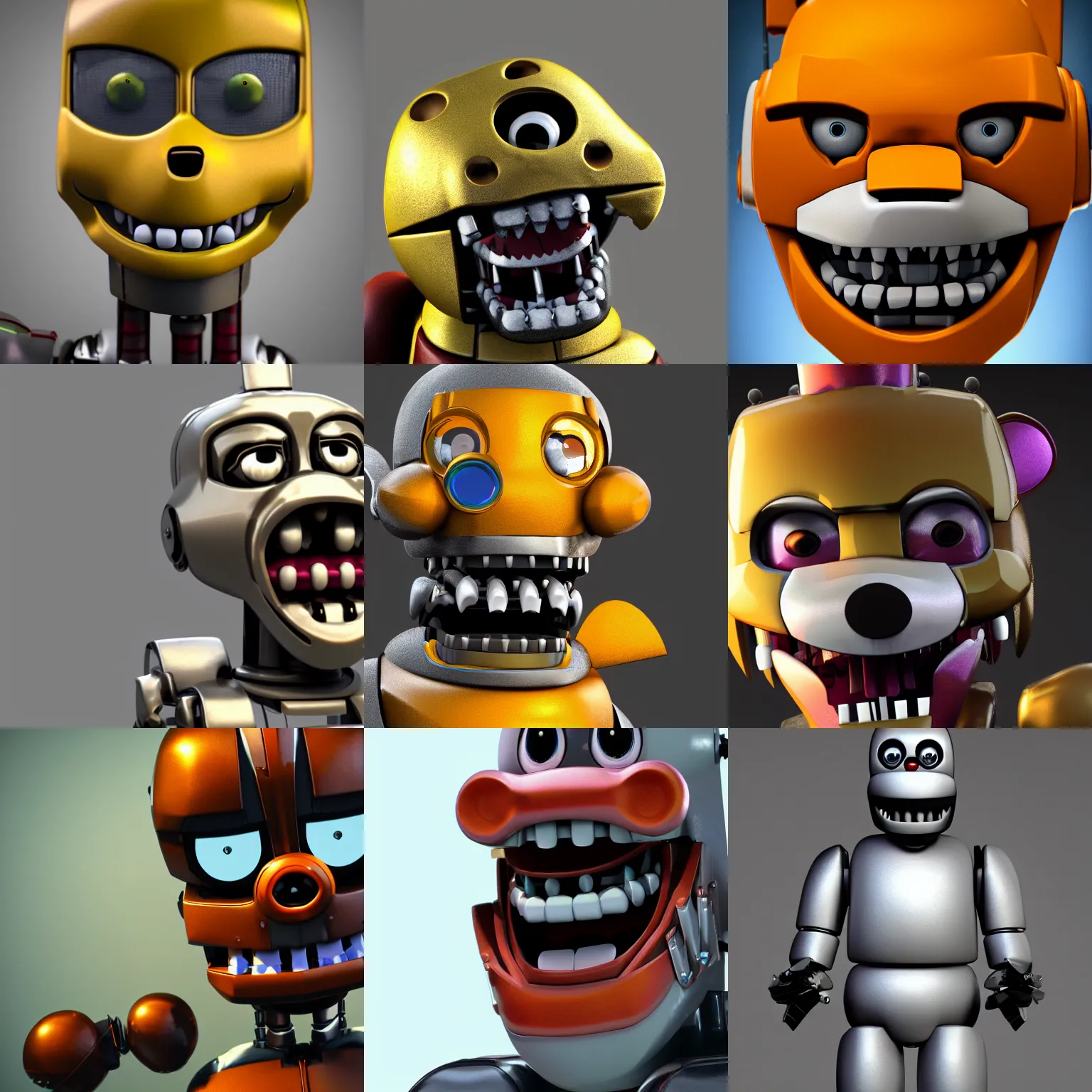 Prompt: Closeup model robot, Anthropomorphic penguin, WIP,sharp teeth, Springtrap, Fnaf. Photorealistic. 4k. God rays. Highly detailed. VRay Rendering. Unreal Engine.