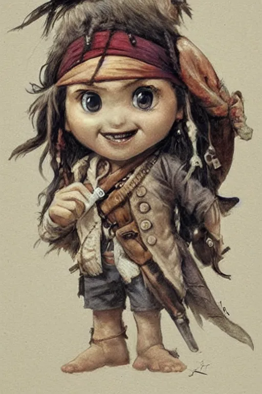 Prompt: ( ( ( ( ( 1 9 5 0 s chibi cute baby jack sparrow. muted colors. ) ) ) ) ) by jean - baptiste monge!!!!!!!!!!!!!!!!!!!!!!!!!!!