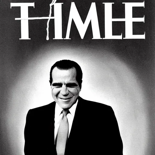 Prompt: Richard Nixon joyfully clubbing seals, photojournalism, cover of time magazine