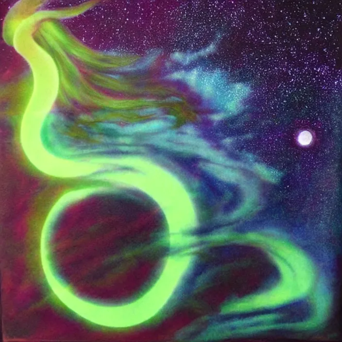 Image similar to the rise of the divine feminine energy, dark negative space, bioluminescent light surrounding the energy, aurora in the universe, cosmos, divine power energy, light force, hyper - realistic, highly detailed, mystical, sharp focus, realistic, sci - fi, the awakening of the divine energy