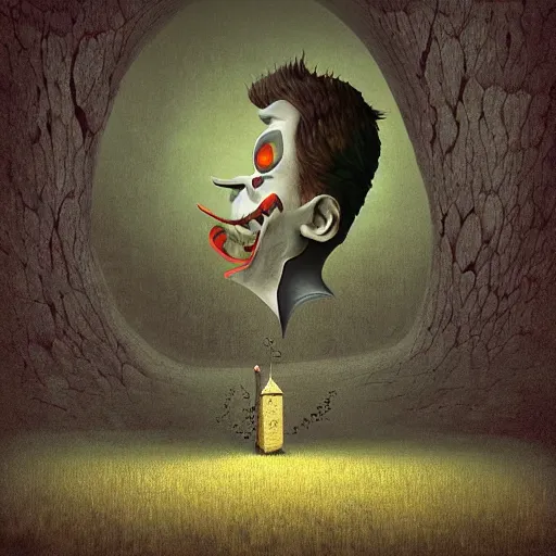 Prompt: Joker, artwork by Gediminas Pranckevicius,