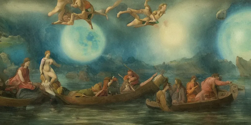 Prompt: a mysterious cinematic water colour of a norse planet by charles sillem lidderdale in the style of renaissance art, 8 k
