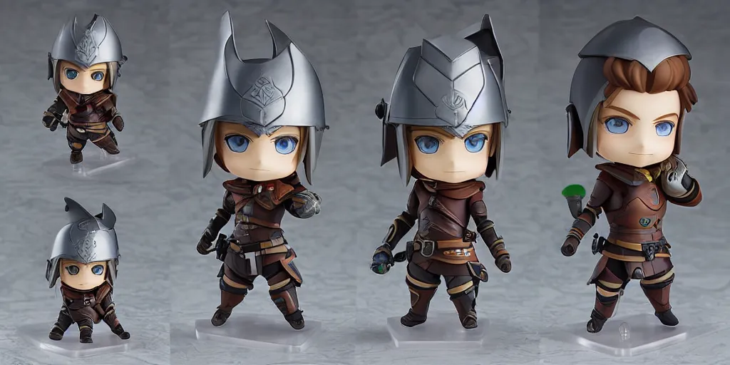 Image similar to gaius van baelsar with helmet from realm reborn, nendoroid full body hyperdetailed chibi, 8 k realistic, frostbite engine