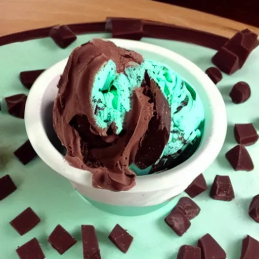 Prompt: ben and jerry's chocolate mint icecream