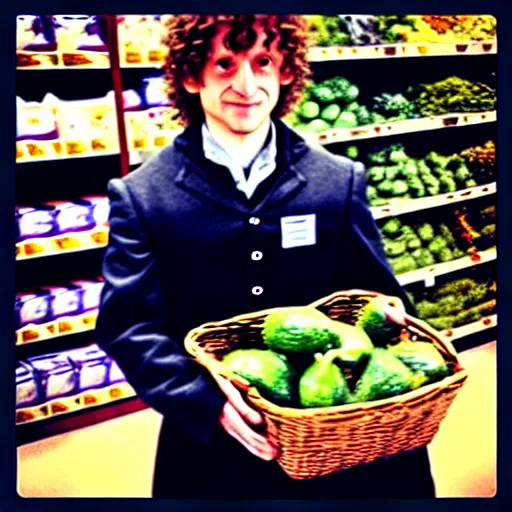 Image similar to “ bilbo baggins bagging groceries ”