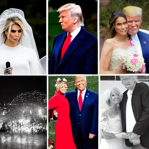 Prompt: Donald Trump wedding to Joe, studio lighting, beautiful day