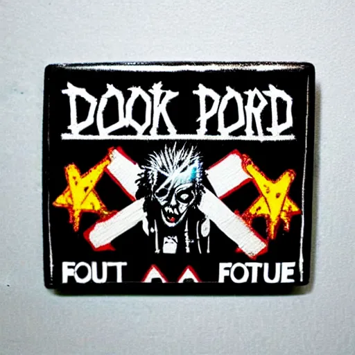 Image similar to painting on a badge, punks not dead!, exploited, clash, punk rock album cover art style, grunge, no future