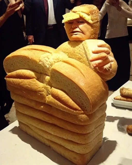 Image similar to donald trump made out of bread