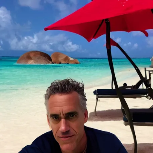 Image similar to jordan peterson chilling in aruba