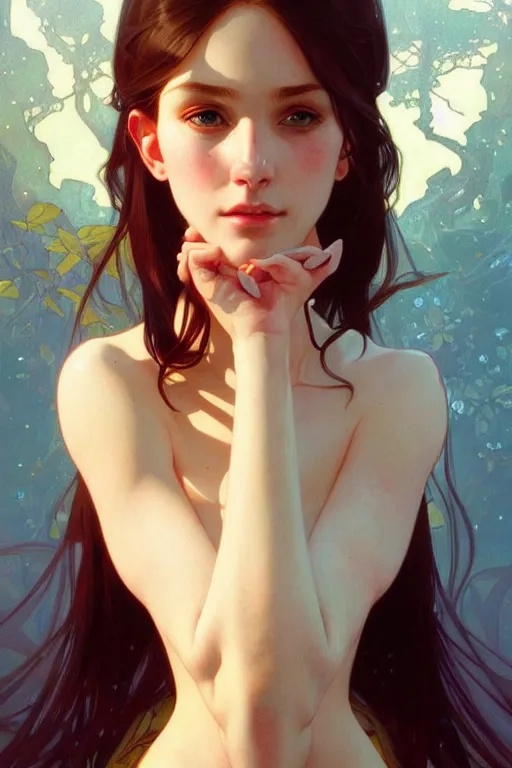 Image similar to a beautiful maidenn, fantasy, portrait, sharp focus, intricate, elegant, digital painting, artstation, matte, highly detailed, concept art, illustration, ambient lighting, art by ilya kuvshinov, artgerm, Alphonse mucha, and Greg Rutkowski