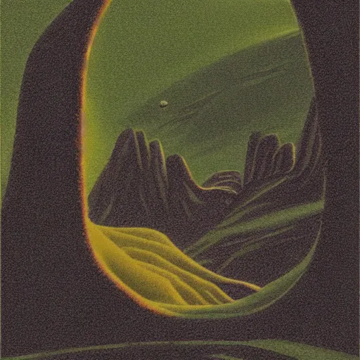 Prompt: alien landscape in the style of edward hoper