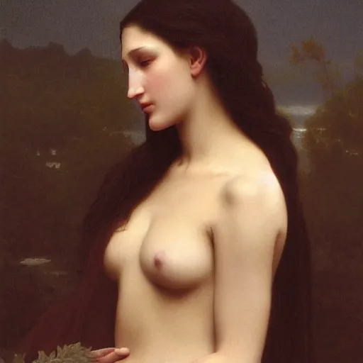 Prompt: painting of bella hadid. art by william adolphe bouguereau. during golden hour. extremely detailed. beautiful. 4 k. award - winning.