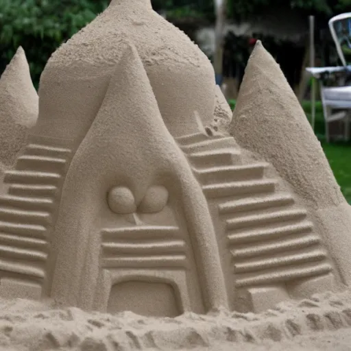 Image similar to a sand castle of shape of a spider