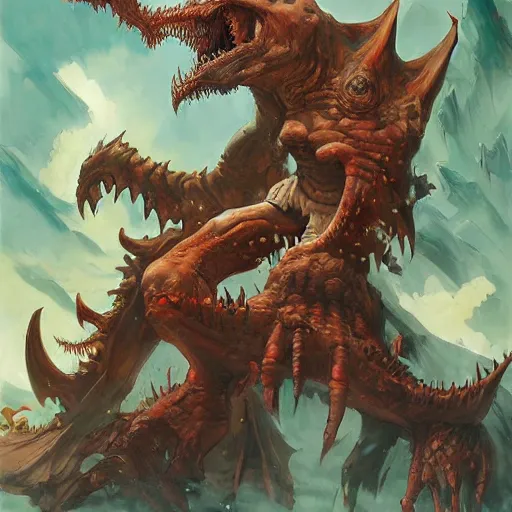 Prompt: Colossal Dreadmaw by Jesper Ejsing