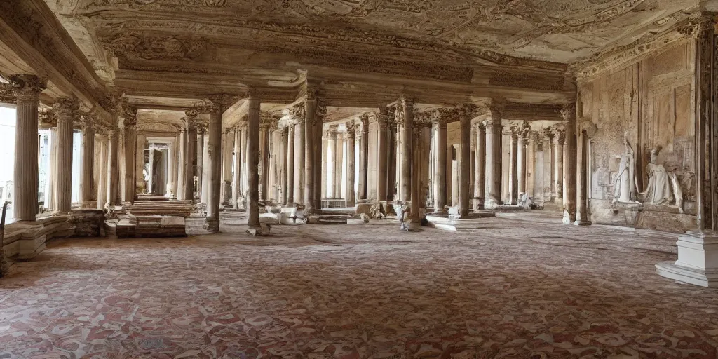 Image similar to enormous roman palace, opulent