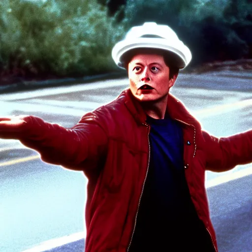 Image similar to Elon Musk in Back to the Future (1985), 8k