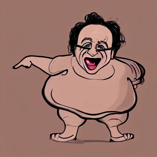 Prompt: stylized, hand drawn, Danny DeVito as the tooth fairy, sexy, feminine, backlit, cinematic lighting