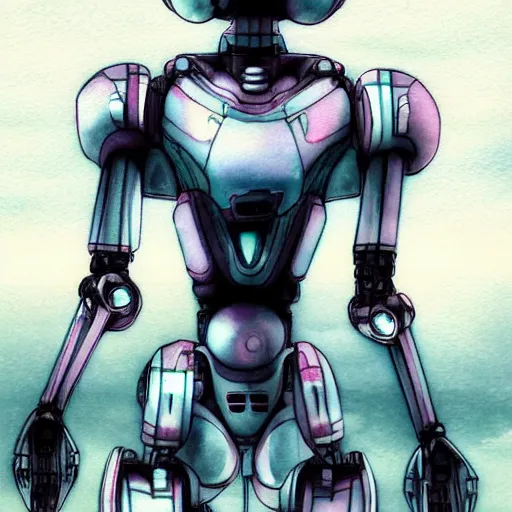 Image similar to a broken robot itself, anime, pencil lines, light watercolour painting, pale sky, beautiful artwork, anime screenshot, tokyo