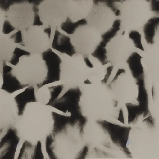 Prompt: pinhole photo of dancers made from cotton candy in big geometric MASKS, smudge, lo fi, mix, texture